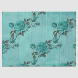Papel De Seda Shabby Floral Turquoise Series Design 2