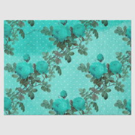 Papel De Seda Shabby Floral Turquoise Series Design 7