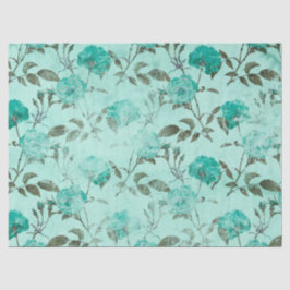 Papel De Seda Shabby Floral Turquoise Series Design 8