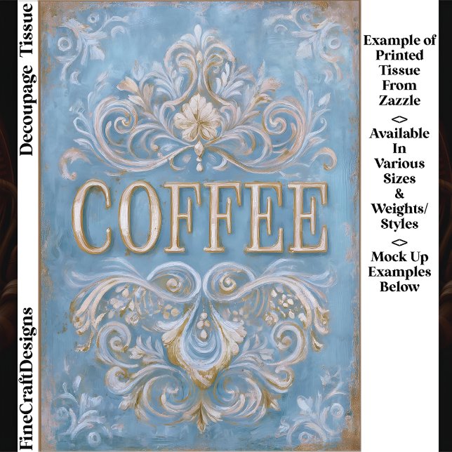 Papel De Seda Shabby French Style Coffee Cafe Sign EY6 Decoupage (Criador carregado)