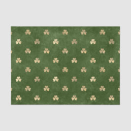 Papel De Seda Shamrock Dourado Elegante Verde