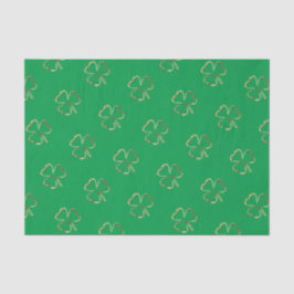 Papel De Seda Shamrock Green Irish Clover Pattern