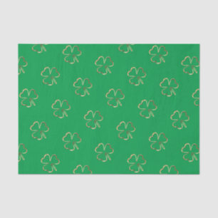 Papel De Seda Shamrock Green Irish Clover Pattern