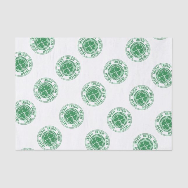 Papel De Seda Shamrock Irish Stamp (Frente )