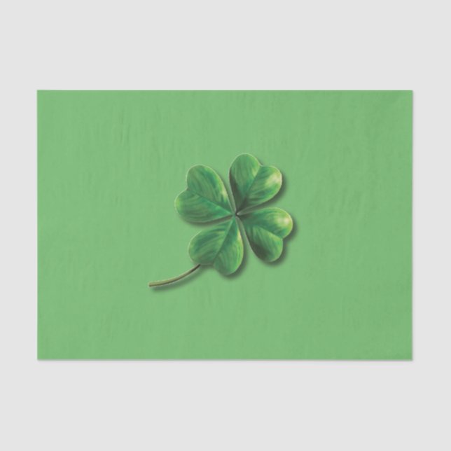 Papel De Seda Shamrock Irlandês Verde Moderno (Frente )