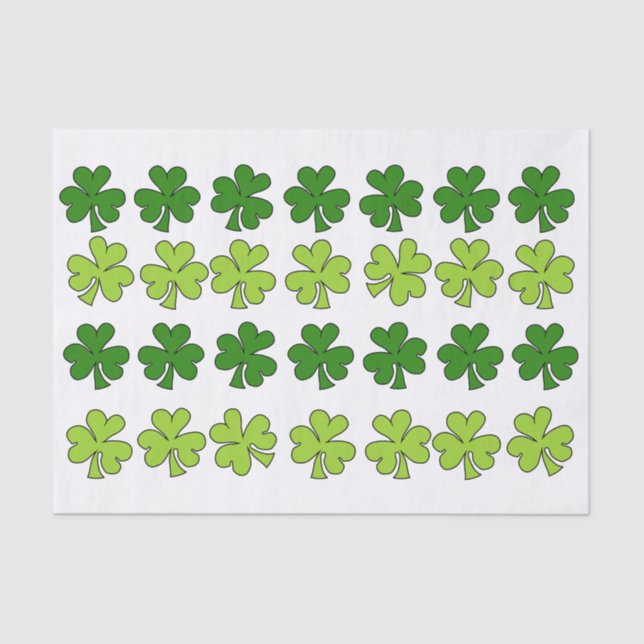 Papel De Seda Shamrocks Sombreados (Frente )