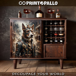Papel De Seda Sheepdog alemão Steampunk num forno