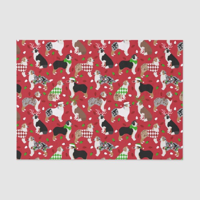 Papel De Seda Shepherd australiano de Natal (Frente )