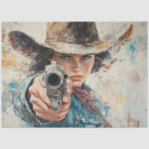 Papel De Seda Sherriff Pistol apontou um robô