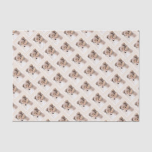 Papel De Seda Shetland Sheepdog Puppy Pintura Original
