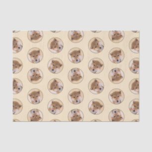 Papel De Seda Shiba Inu Pintando Pato Vermelho Cachorro Original