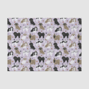 Papel De Seda Shih Tzu Dogs Paws and Bones Tissue Paper