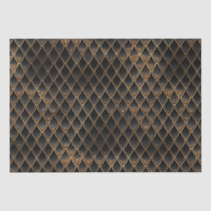 Papel De Seda Shimmering Black & Dourado Glitter Dragon Scales