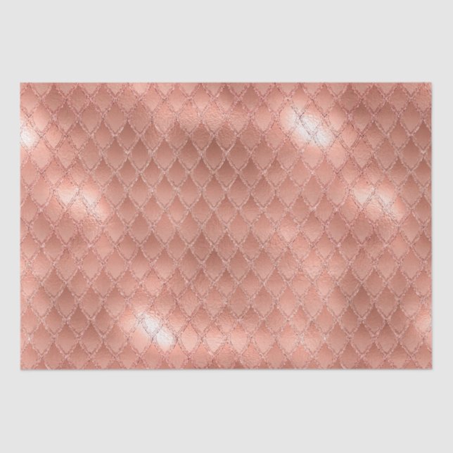 Papel De Seda Shimmering Rosa Dourado Glitter Dragon Scales (Frente )