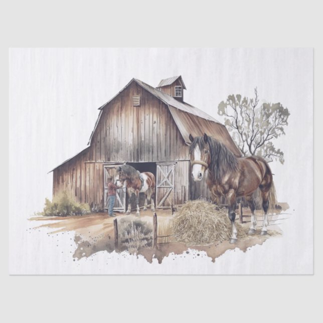 Papel De Seda Shire Horses (Frente )