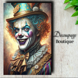 Papel De Seda Showman Teatral Palhaço Decoupagem