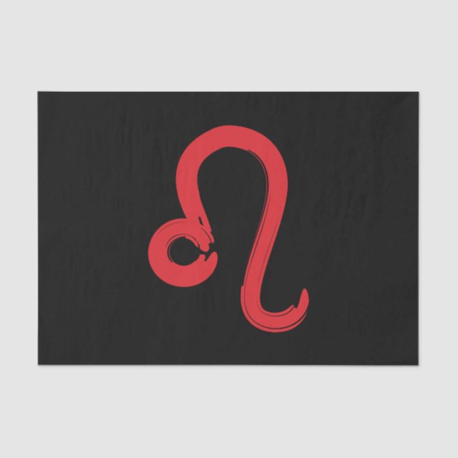 Papel De Seda Signo do Zodíaco LEO Vermelho Aniversário Julho Ag (Frente )