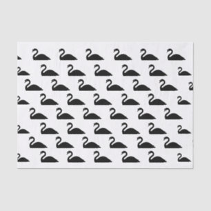 Papel De Seda Silhouette Swan Preto