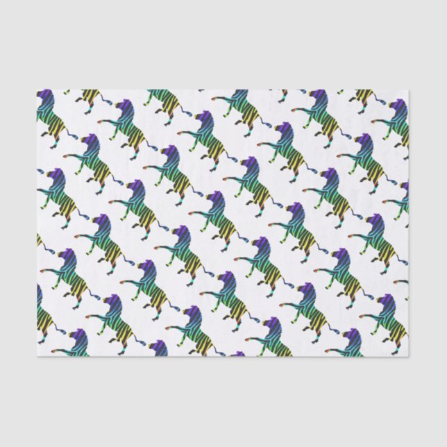 Papel De Seda Silhouette Zebra Black e Rainbow (Frente )