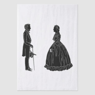 Papel De Seda silhueta de abraham lincoln mary todd lincoln