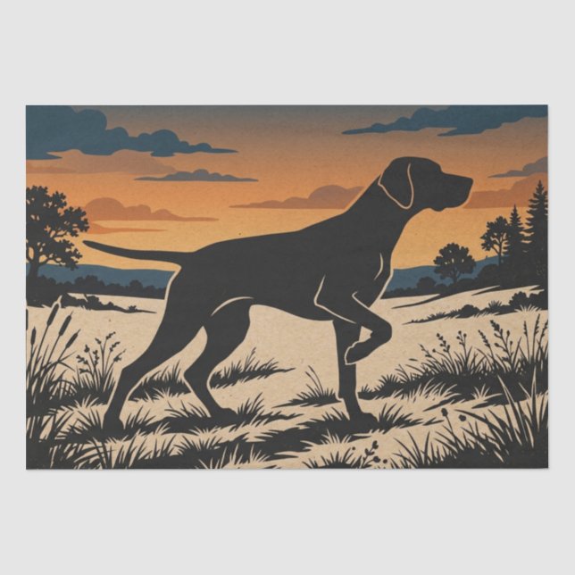 Papel De Seda Silhueta de Cão de Caça (Frente )