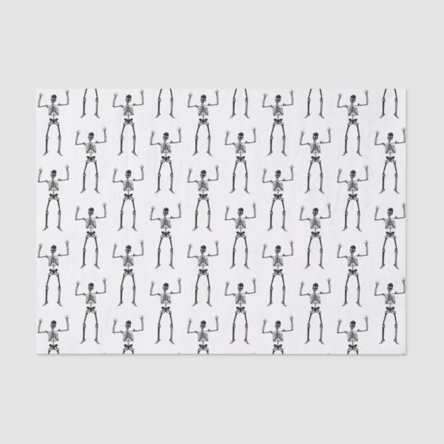 Papel De Seda Silhueta de esqueleto preta (Frente )