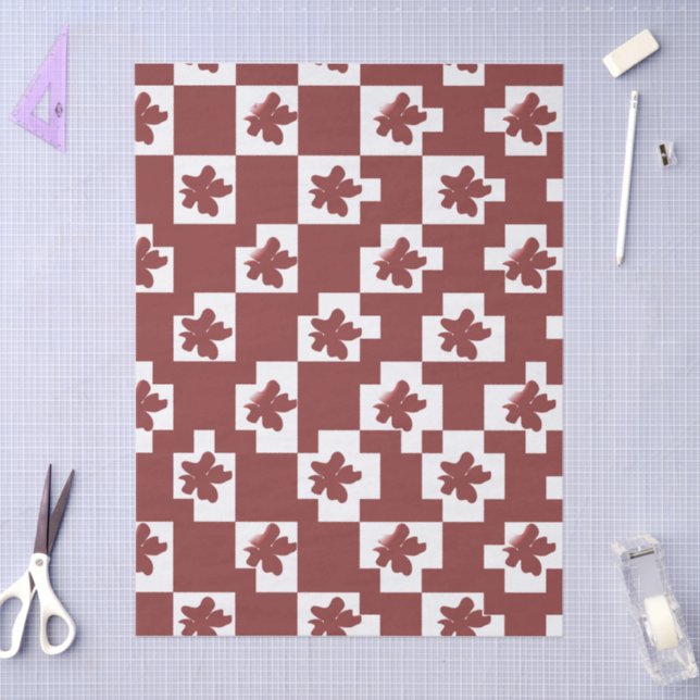 Papel De Seda Silhueta de flores em padrão. (Arte )