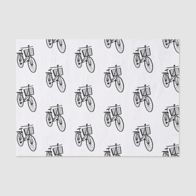 Papel De Seda Silhueta preta da bicicleta (Frente )