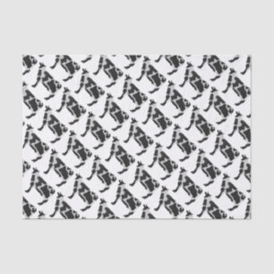 Papel De Seda Silhueta preto e branco da vaca