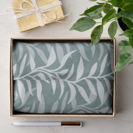 Papel De Seda Silhuetas Modernas de Plantas em Fumaça Azul