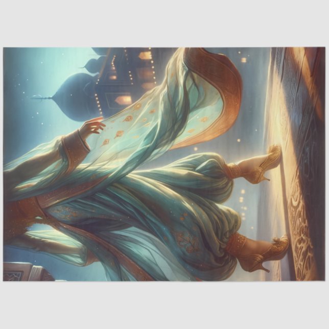 Papel De Seda Silkborne Dancer Arabian Princess Moonlit Fantasy (Frente )