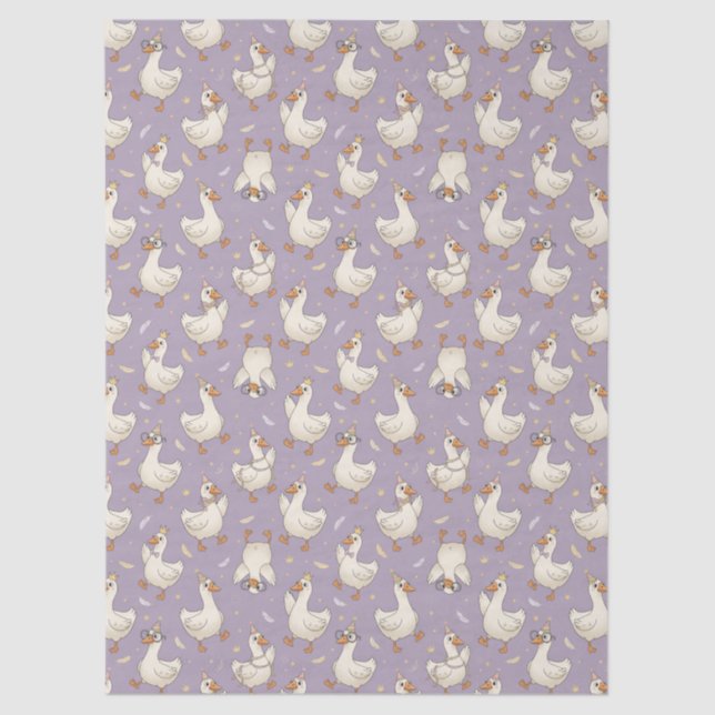 Papel De Seda Silly Goose Party Cartoon Geese with Confetti (Frente )