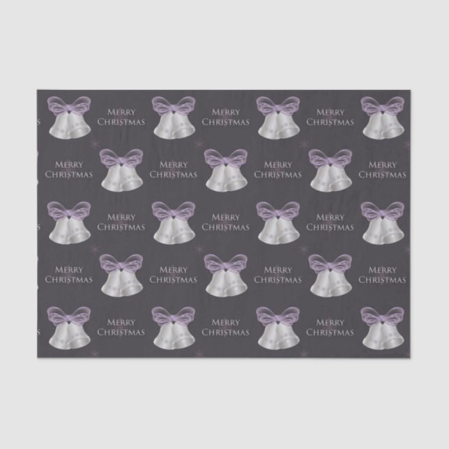 Papel De Seda Silver Belles e Arco Roxo Feliz Natal (Frente )