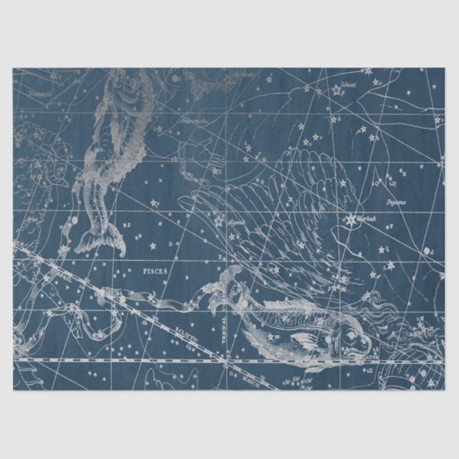 Papel De Seda Silver Galaxy Star Map Series Design 12 (Frente )
