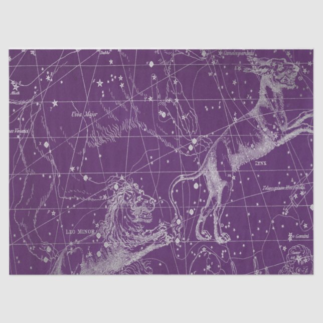 Papel De Seda Silver Galaxy Star Map Series Design 3 (Frente )