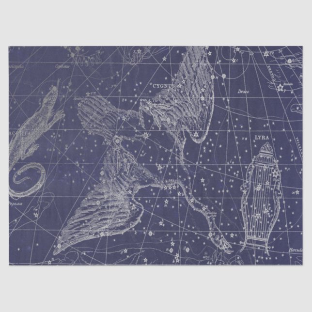 Papel De Seda Silver Galaxy Star Map Series Design 5 (Frente )