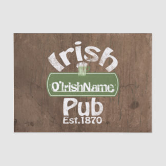 Papel De Seda Símbolo de Efeito do Púb Irlandês Personalizado