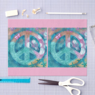 Papel De Seda Símbolo de Paz de Praia - Desacoplamento de Hippie