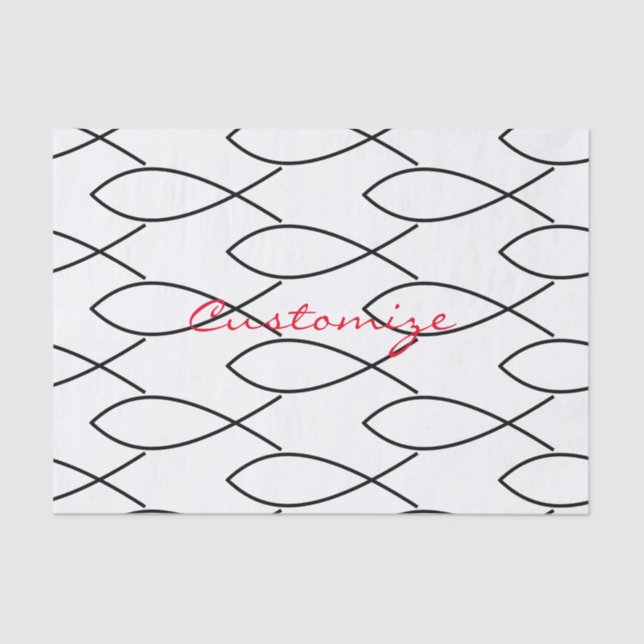 Papel De Seda Símbolo de Peixe Cristão Ichthys Thunder_Cove (Frente )