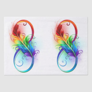 Papel De Seda Símbolo infinito com pena de arco-íris