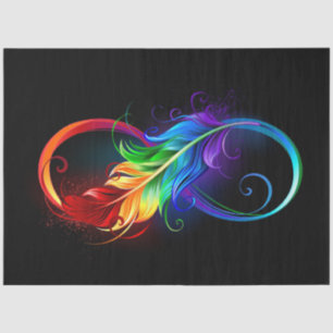 Papel De Seda Símbolo infinito com pena de arco-íris