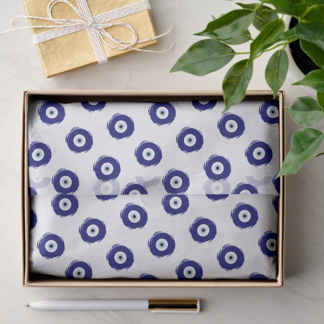 Papel De Seda Símbolo Moderno do Olho do Mal Azul Sorte e Proteç (Presente)