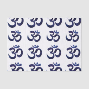 Papel De Seda Símbolo Om Ohm Sinal Ioga Meditação Padrão Zen