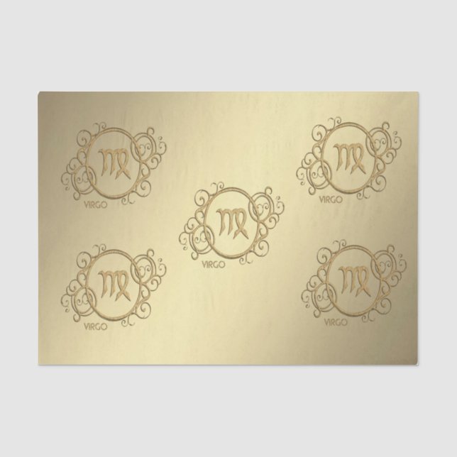 Papel De Seda Símbolo Virgo Zodiac (Frente )