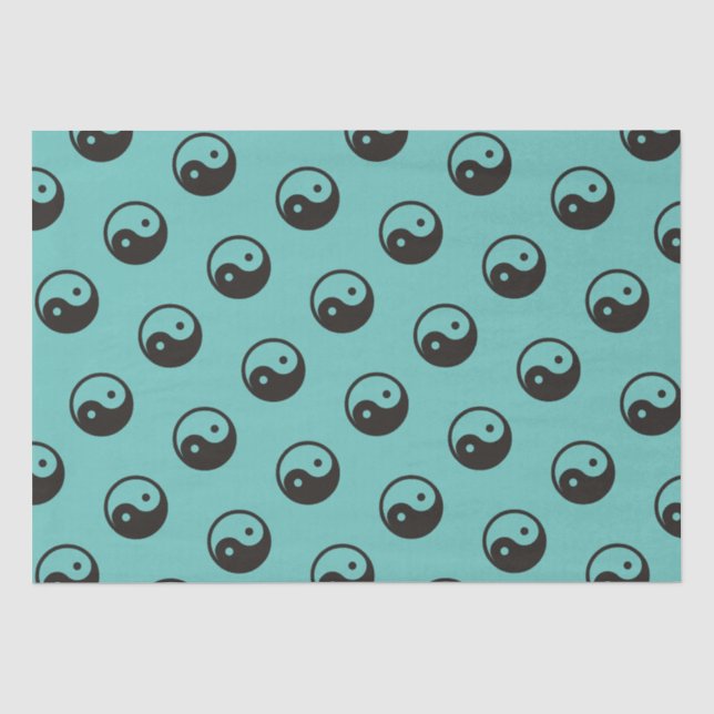 Papel De Seda Símbolo Yin Yang - design de tatuagem sólida (Frente )