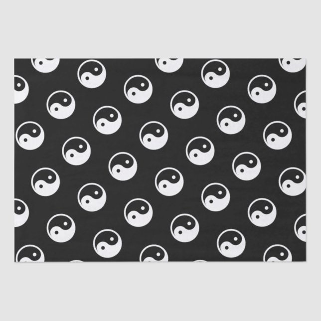 Papel De Seda Símbolo Yin Yang - tatuagem sólida design 2 (Frente )