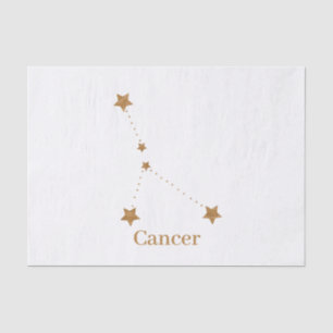 Papel De Seda Símbolo Zodiac Moderno - Cancer Dourado   Água Ele