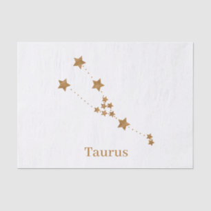 Papel De Seda Símbolo Zodiaco Moderno Taurus Dourado Elemento T