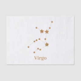 Papel De Seda Símbolo Zodiano Moderno Dourado Virgo | Elemento T
