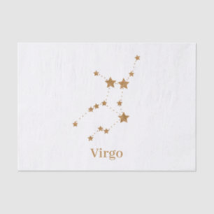 Papel De Seda Símbolo Zodiano Moderno Dourado Virgo   Elemento T